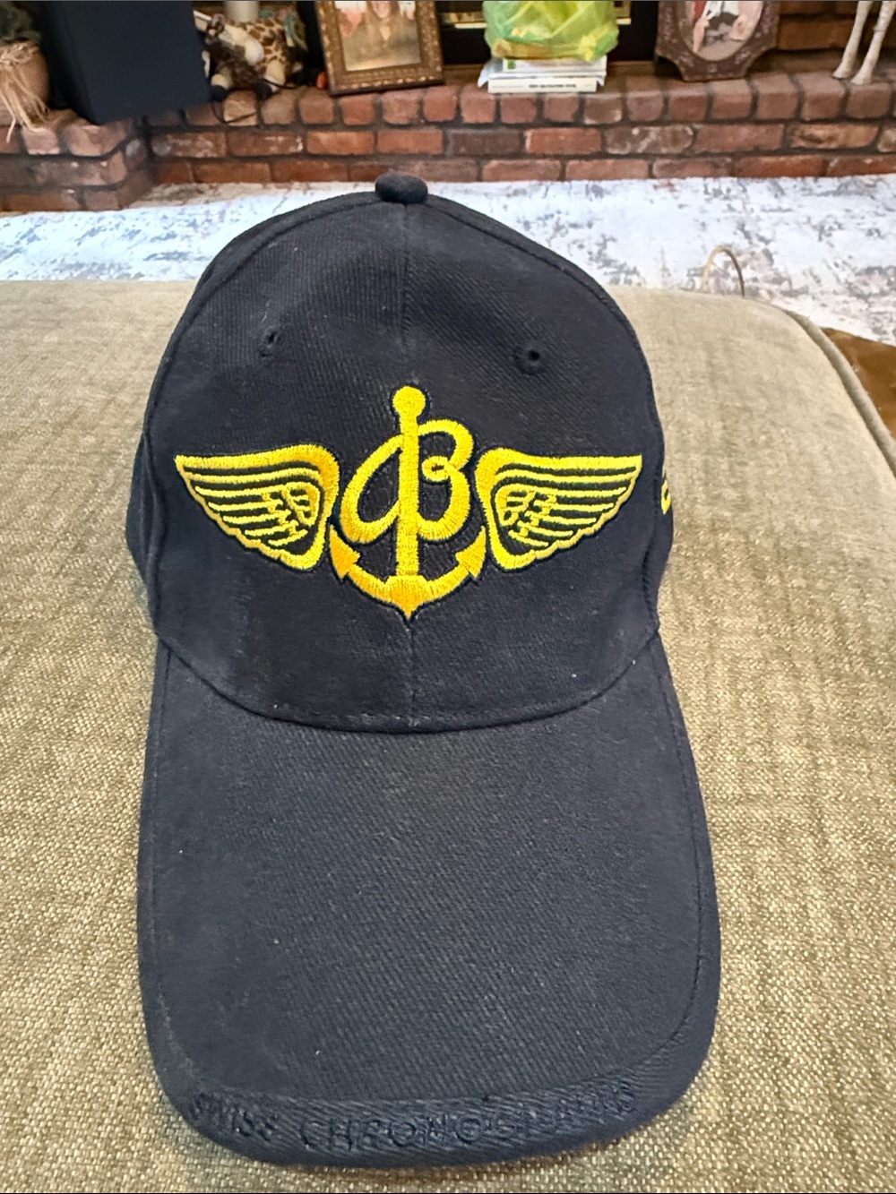 Breitling Navy Cap with Yellow Winged Anchor Emblem